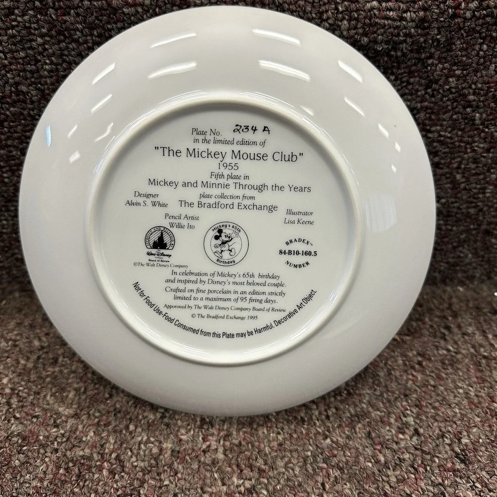Mickey‎ Minnie Through The Years Plate The Mickey Mouse  Club Bradford Exchange